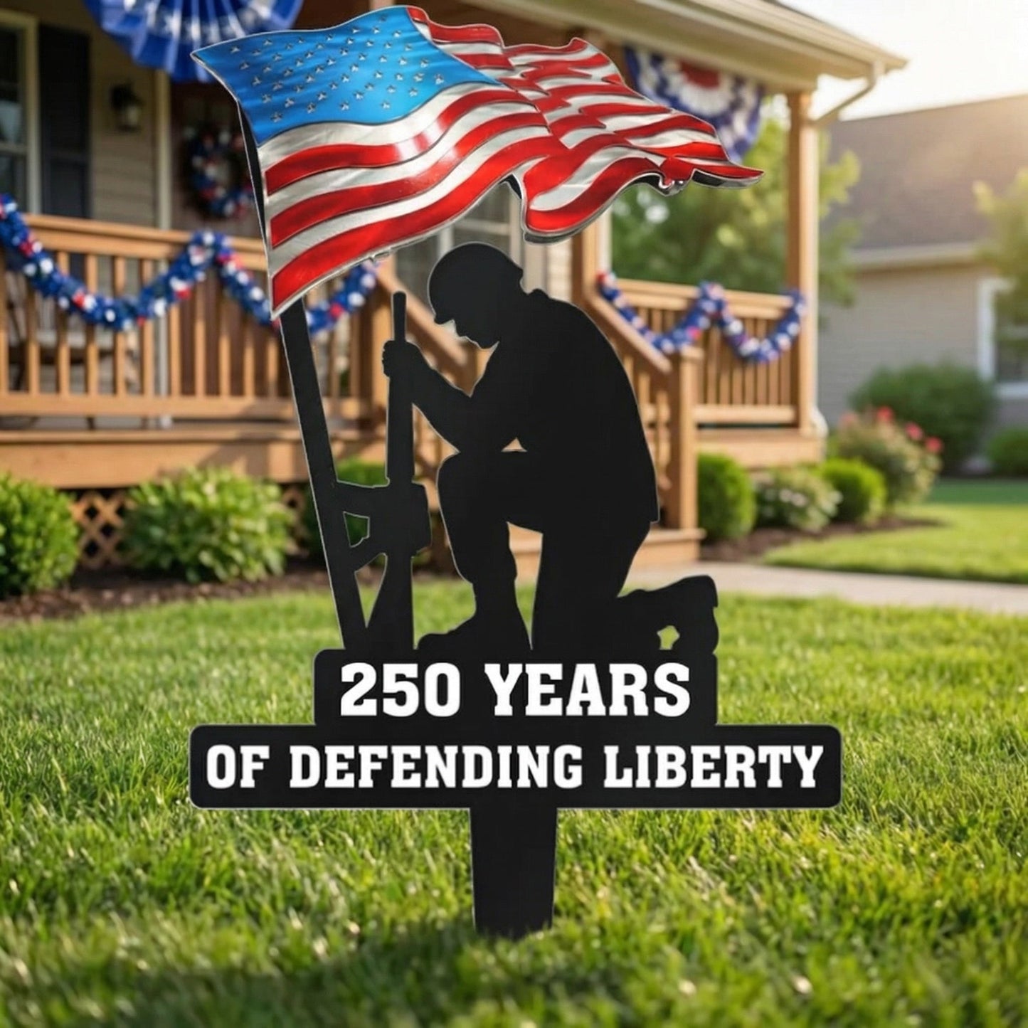 💥🔥 Limited time 57% OFF! First 50 pieces enjoy 57% off! 🔥💥 ✨🇺🇸🗽 15.75 Metal Garden Stake – 🎖️ 250 Years of Defending Liberty