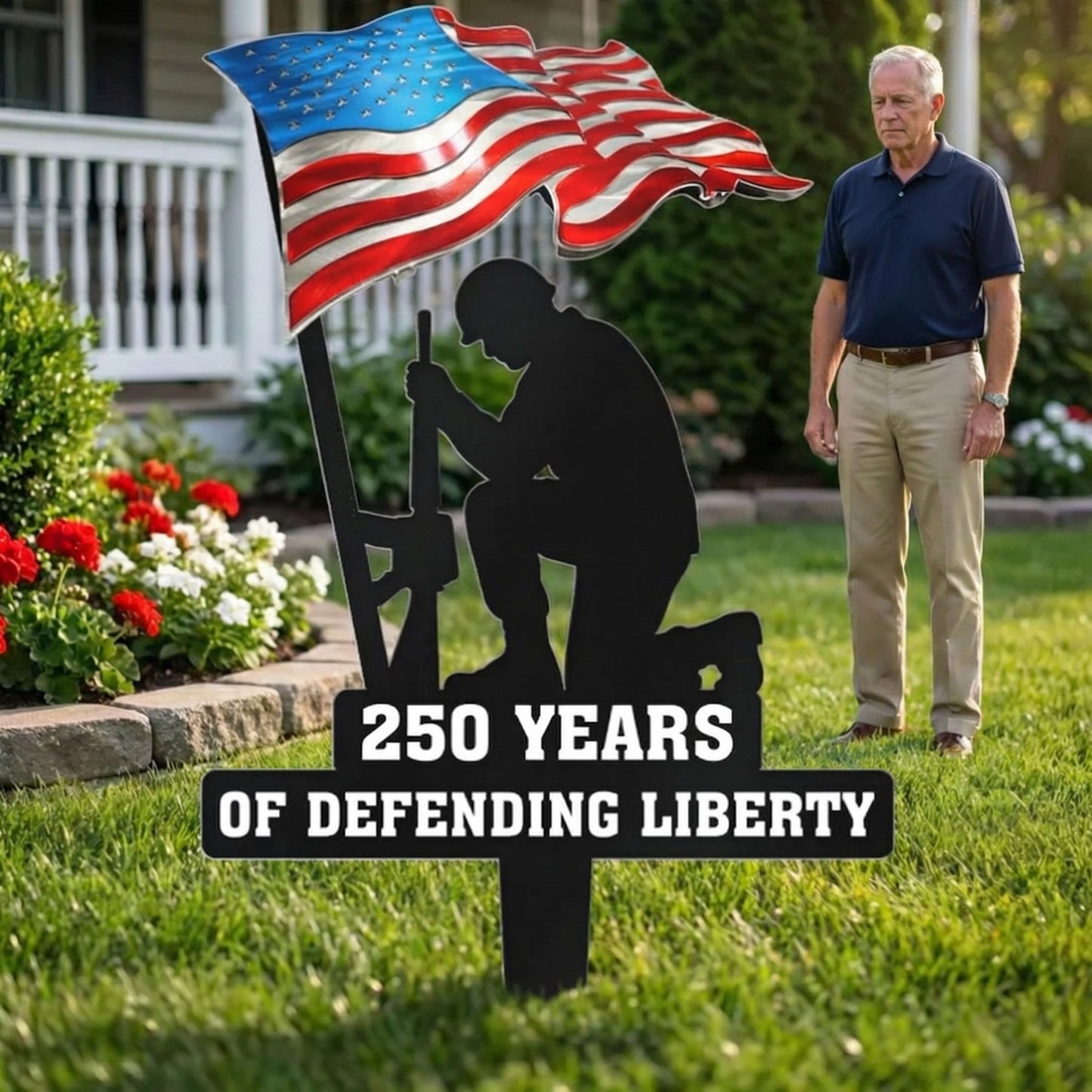 💥🔥 Limited time 57% OFF! First 50 pieces enjoy 57% off! 🔥💥 ✨🇺🇸🗽 15.75 Metal Garden Stake – 🎖️ 250 Years of Defending Liberty