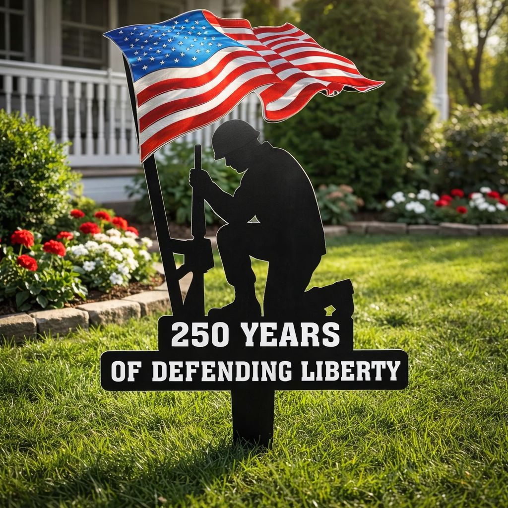 💥🔥 Limited time 57% OFF! First 50 pieces enjoy 57% off! 🔥💥 ✨🇺🇸🗽 15.75 Metal Garden Stake – 🎖️ 250 Years of Defending Liberty