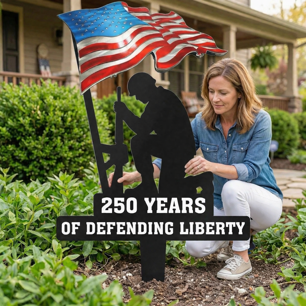 💥🔥 Limited time 57% OFF! First 50 pieces enjoy 57% off! 🔥💥 ✨🇺🇸🗽 15.75 Metal Garden Stake – 🎖️ 250 Years of Defending Liberty