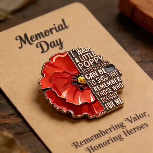 Memorial Day Tribute — Exquisite Poppy Brooch