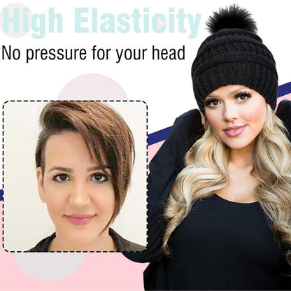🎁Best Gift - New Warm Detachable One Piece Wig Hat 🎁